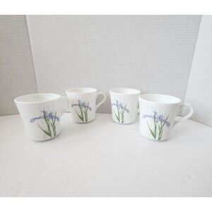 Corelle Corning Shadow Iris Coffee Tea Cups Vintage (Set of 4) Chip Resistant